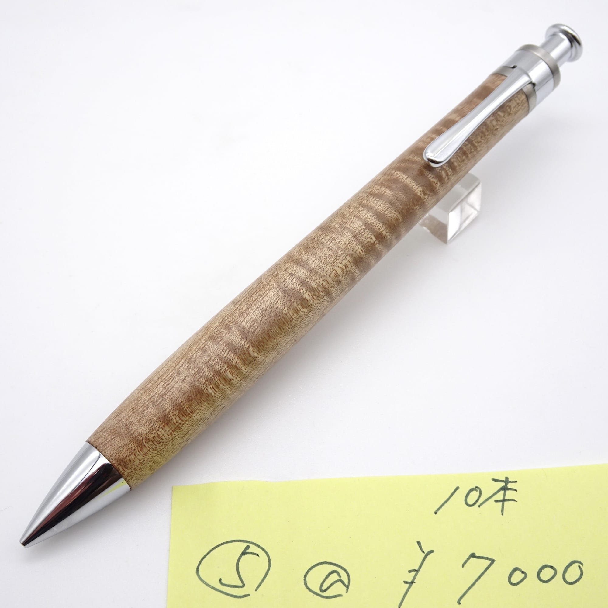 Setsu mahogany mechanical pencil, lot 5, photographed with the maker’s numbered price note.
